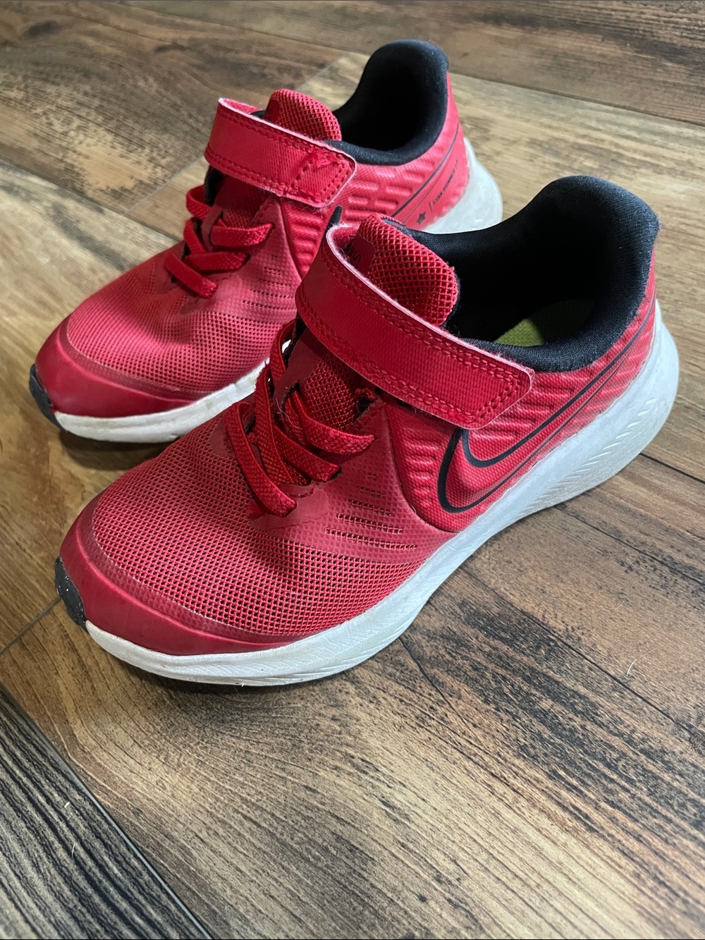 Nike Kids Red Star Runner Sneaker with Velcro Strap